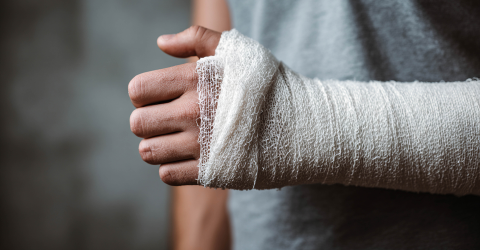 Man met zijn arm in het gips